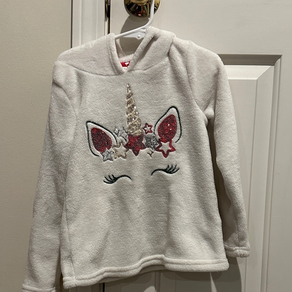 Cynthia Rowley Kids Unicorn Hoodie - White and Red